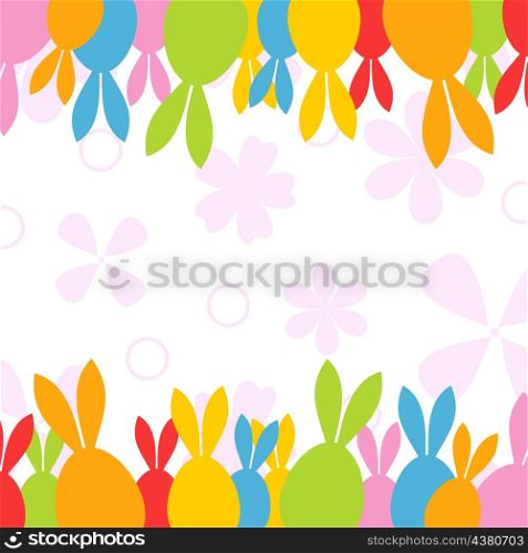 Easter hares2. Framework from easter hares. A vector illustration