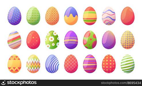 Easter holiday egg. Abstract cute colorful eggshell icons, traditional ornament elements with minimal pattern for egghunting decoration. Vector collection of holiday easter egg pattern illustration. Easter holiday egg. Abstract cute colorful eggshell icons, traditional ornament elements with minimal pattern for egghunting decoration. Vector collection