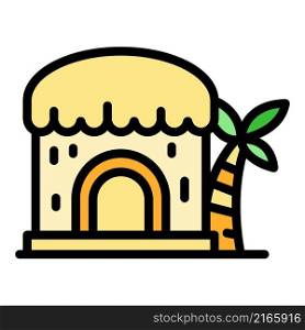 Easter Island house icon. Outline Easter Island house vector icon color flat isolated. Easter Island house icon color outline vector