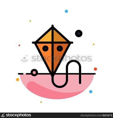 Easter, Kite, Spring, Madrigal Abstract Flat Color Icon Template