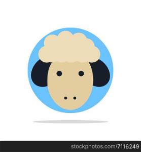 Easter, Lamb, Sheep, Spring Abstract Circle Background Flat color Icon