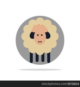Easter, Lamb, Sheep, Spring Abstract Circle Background Flat color Icon