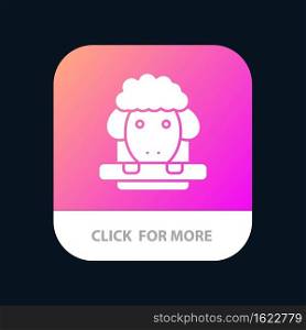 Easter, Lamb, Sheep, Spring Mobile App Button. Android and IOS Glyph Version
