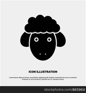 Easter, Lamb, Sheep, Spring solid Glyph Icon vector