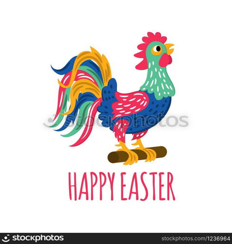 EASTER PARTY Holy Holiday Cock Rooster Vector Illustration