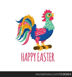 EASTER PARTY Holy Holiday Cock Rooster Vector Illustration
