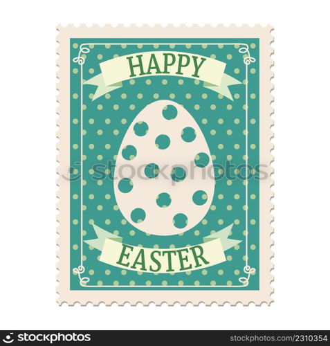 Easter postal st&, egg, retro graphic. Vintage vector isolated. Easter postal st&, egg, retro graphic. Vintage vector
