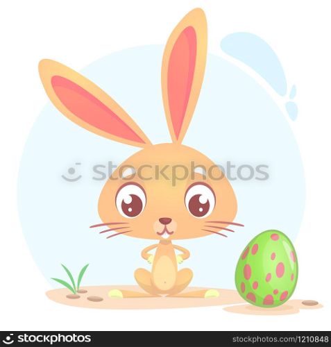 Easter rabbit. Cute cartoon illustration