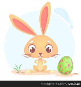 Easter rabbit. Cute cartoon illustration