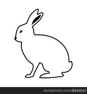 Easter Rabbit Icon. Black Glyph Design. Vector Illustration.