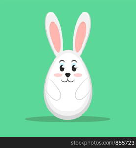 Easter rabbit on green background, stock vector illustration, eps 10
