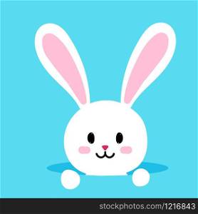 Easter rabbit or cute Easter bunny. Vector illustration.