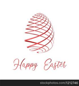 Easter ribbon egg. Vector illustration.