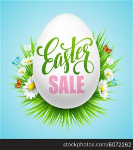 Easter sale background with eggs and spring flower. Vector illustration . Easter sale background with eggs and spring flower. Vector illustration EPS10