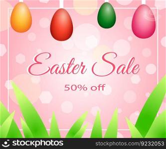 Easter sale banner holiday background