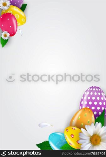 Easter sale poster template with 3d realistic Easter eggs and paint. Template for advertising, poster, flyer, greeting card. Vector Illustration.. Easter sale poster template with 3d realistic Easter eggs and paint. Template for advertising, poster, flyer, greeting card. Vector Illustration EPS10