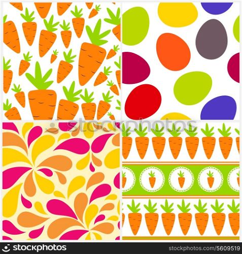 Easter Seamless Pattern Background Set Vector Illustration