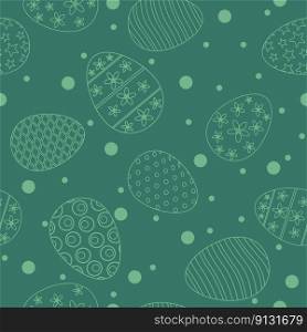 Easter seamless pattern eggs festive background. Wallpaper with ornamental eggs, gift fabric wrapping paper, prints line illustration. Easter seamless pattern eggs festive background
