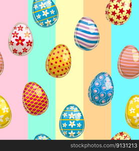 Easter seamless pattern, eggs festive spring background. Wallpaper, gift fabric wrapping paper, prints vector illustration. Easter seamless pattern, eggs festive spring background