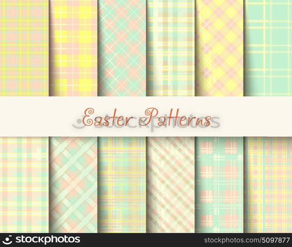 Easter tartan vector patterns