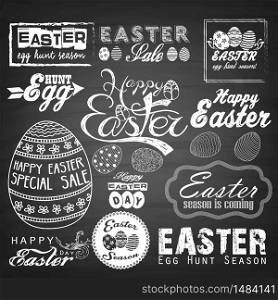 Easter Typographical background. Greeting Card Illustrations.Vector