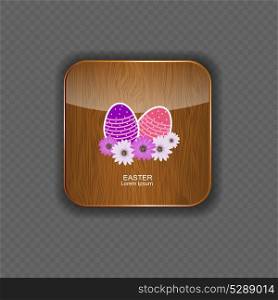 Easter wood application icons vector illustration