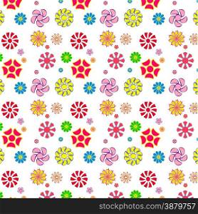 easy and fun pattern of flowers,seamless