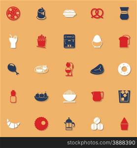 Easy meal classic color icons with shadow, stock vector