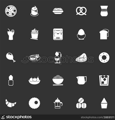 Easy meal icons on gray background, stock vector