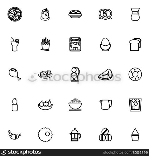 Easy meal line icons on white background, stock vector