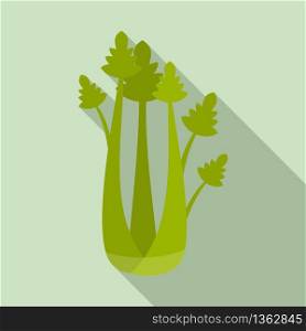 Eat celery icon. Flat illustration of eat celery vector icon for web design. Eat celery icon, flat style