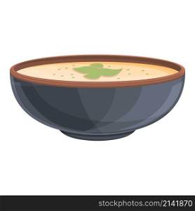 Eat cream soup icon cartoon vector. Hot bowl plate. Chicken dish. Eat cream soup icon cartoon vector. Hot bowl plate