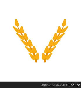 Eat wheat. Bread organic company identity natural wheat and icon. Contour and agriculture wheat, product company. Ears farm style design. Farm flat logo natural