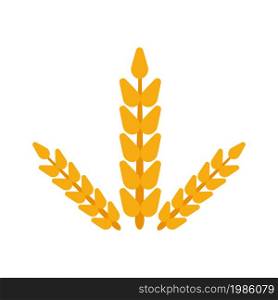Eat wheat. Bread organic company identity natural wheat and icon. Contour and agriculture wheat, product company. Ears farm style design. Farm flat logo natural