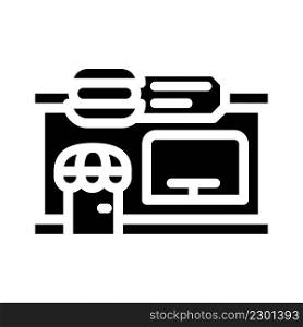 eatery building glyph icon vector. eatery building sign. isolated contour symbol black illustration. eatery building glyph icon vector illustration