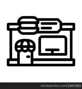 eatery building line icon vector. eatery building sign. isolated contour symbol black illustration. eatery building line icon vector illustration