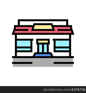 eatery cafeteria building color icon vector. eatery cafeteria building sign. isolated symbol illustration. eatery cafeteria building color icon vector illustration