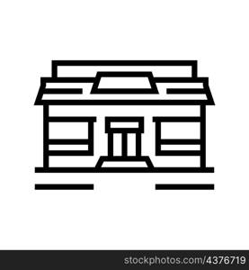 eatery cafeteria building line icon vector. eatery cafeteria building sign. isolated contour symbol black illustration. eatery cafeteria building line icon vector illustration