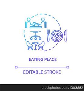 Eating place concept icon. Conscious nutrition idea thin line illustration. Dinner at restaurant, lunch in cafe. Catering service Vector isolated outline RGB color drawing