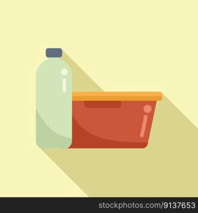 Eating product icon flat vector. School food. Container nutrition. Eating product icon flat vector. School food