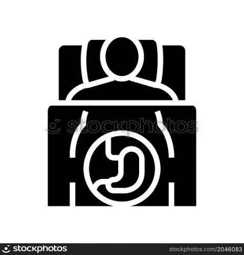 eating too much late in evening glyph icon vector. eating too much late in evening sign. isolated contour symbol black illustration. eating too much late in evening glyph icon vector illustration
