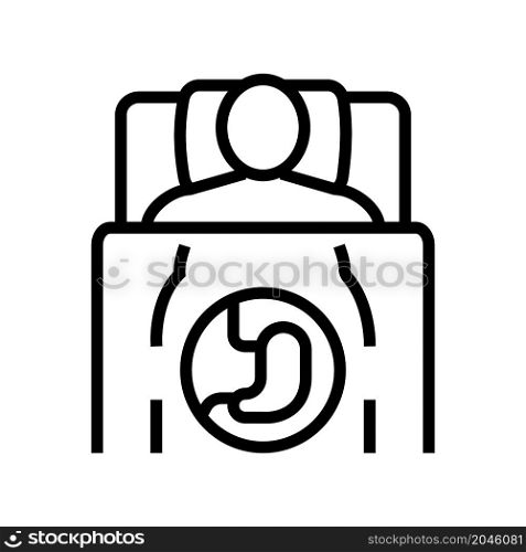 eating too much late in evening line icon vector. eating too much late in evening sign. isolated contour symbol black illustration. eating too much late in evening line icon vector illustration