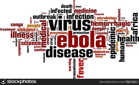 Ebola virus word cloud concept. Vector illustration