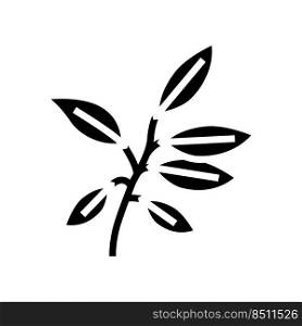 ebony leaf glyph icon vector. ebony leaf sign. isolated symbol illustration. ebony leaf glyph icon vector illustration