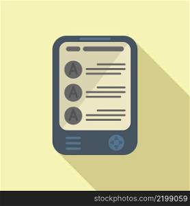 Ebook dictionary icon flat vector. Book library. Online tablet. Ebook dictionary icon flat vector. Book library