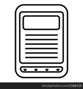 Ebook dictionary icon outline vector. Book library. Online tablet. Ebook dictionary icon outline vector. Book library