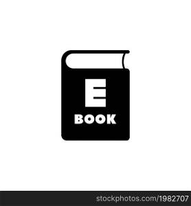 Ebook. Flat Vector Icon. Simple black symbol on white background. Ebook Flat Vector Icon