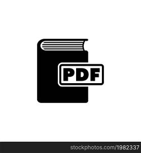 Ebook. PDF Book. Flat Vector Icon. Simple black symbol on white background. Ebook. PDF Book Flat Vector Icon