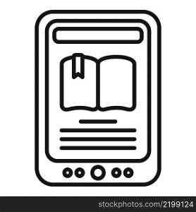 Ebook reader icon outline vector. Digital education. Media textbook. Ebook reader icon outline vector. Digital education