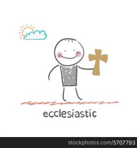 ecclesiastic. Fun cartoon style illustration. The situation of life.